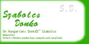 szabolcs donko business card